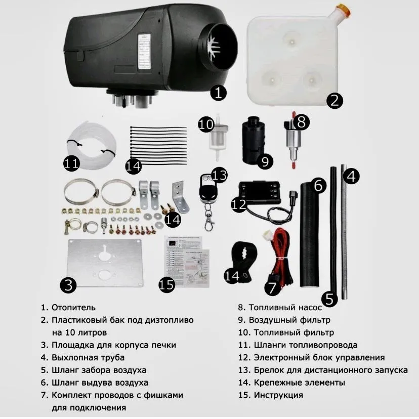 Автономный отопитель (дизельный) 12V-24V/5кВт